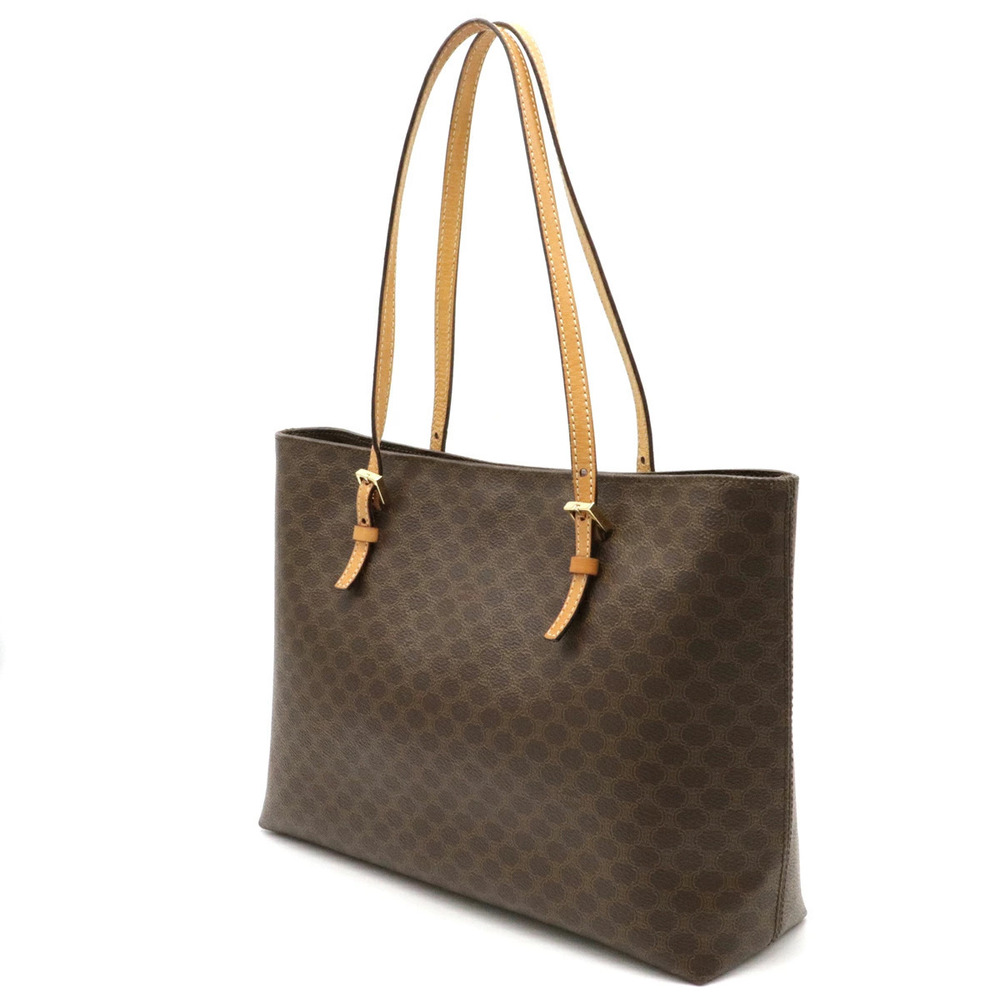 Celine Dark Macadam Brown Leather Bag Shoulder Tote Brown